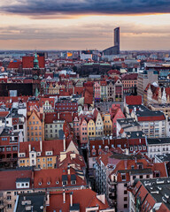 Widok na stare miasto Wrocław, Polska, Poland