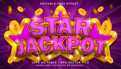 star jackpot 3d text effect and editable text effect	