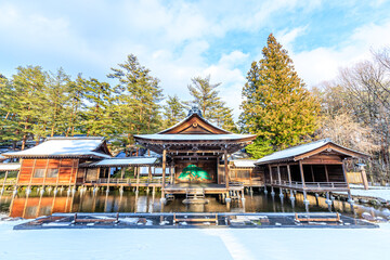 雪と身曾岐神社　山梨県北杜市　Snow and Misogi Shrine. Yamanashi-ken Hokuto city.