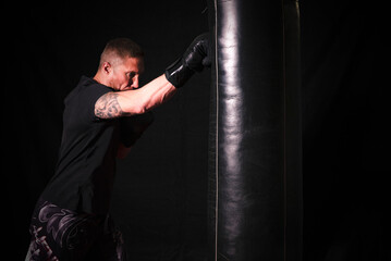 MMA Boxer training. gym training