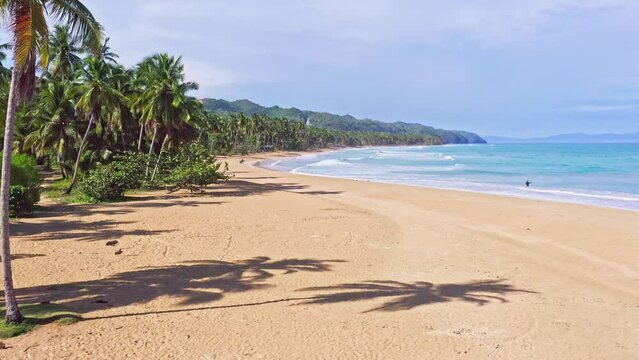 Coson beach, Las Terrenas in Dominican Republic. Static shot