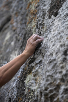 Rock climber fingers and hand 