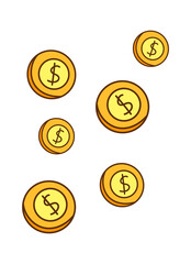 Golden Coins Icon. Vector illustration