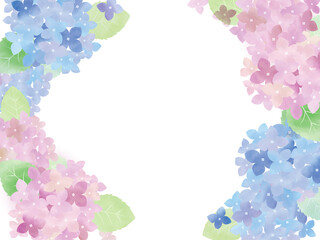 水彩の紫陽花（あじさい）のイラスト