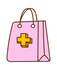 Obraz premium Bag with medicines. Vector illustration