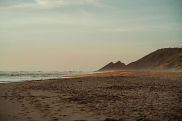 Fototapeta na wymiar Sunset in Portuguese beach