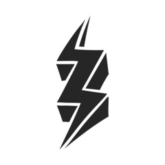 Hand drawn icon Lightning thunder icon vector illustration