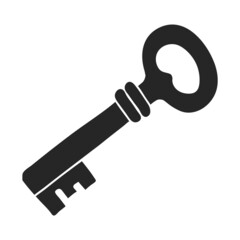 Hand drawn icon vintage golden key vector illustration
