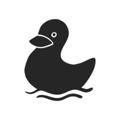 Hand drawn icon rubber duck bath toy.