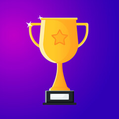 Winner golden  trophy vector illustration 