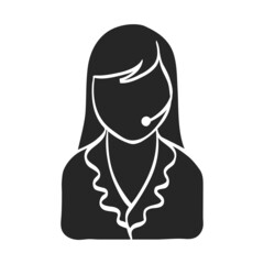 Hand drawn icon Female receptionist