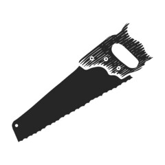 Obraz premium Hand drawn icon Hand saw icon vector illustration