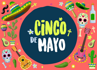 Fototapeta na wymiar Design of Cinco De Mayo holiday celebration