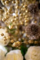 blur golden glitter ball flower 