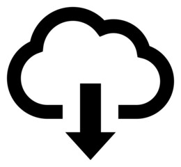 クラウドからダウンロードのシンプルなアイコン