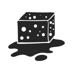 Hand drawn icon Sponge cleaning