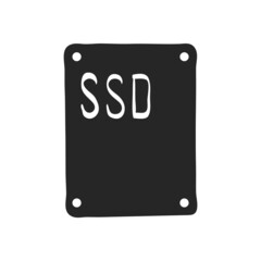 Hand drawn icon Solid state drive