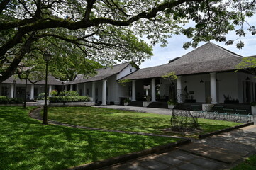 Kuching, Sarawak Malaysia - April 8, 2022: The Old Court House, India Street and Carpenter Street