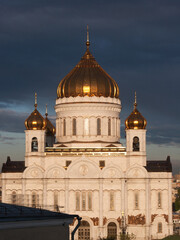 Sunset view of Moscow Cathedral of Christ the Saviour