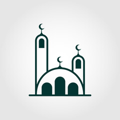 mosque building logo vector simple luxury icon illustration design