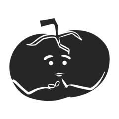 Hand drawn icon Tomato characters drawing vector illustration