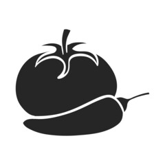 Hand drawn icon Tomato and pepper