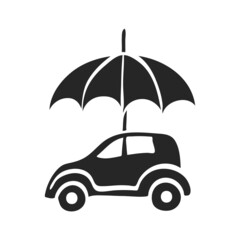 Hand drawn icon Car and umbrella