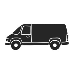 Hand drawn icon Van car