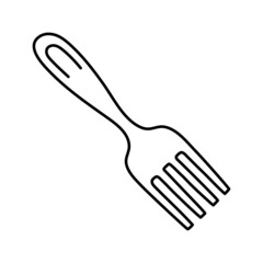 Fork. Kitchenware sketch. Doodle line vector kitchen utensil and tool. Cutlery