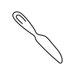 Butter knife. Kitchenware sketch. Doodle line vector kitchen utensil and tool. Cutlery