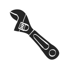 Hand drawn icon adjustable wrench