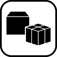 Shipping and delivery parcels. Package boxes or wrapped giftboxes with Christmas or birthday presents vector icon