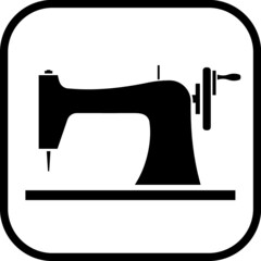 Sewing machine vector icon. Fashion atelier or tailor shop sign
