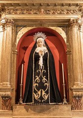 Semana santa de Valladolid, España. Virgen de la soledad del siglo XVII