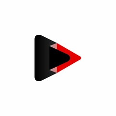 Black and red play button 