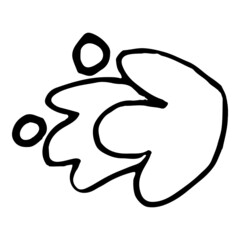 Simple flower design element outline isolated.