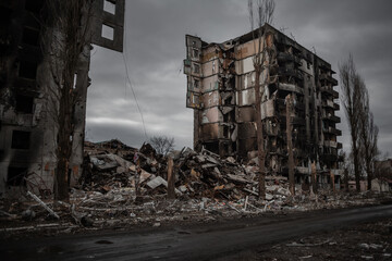 Destroyed house in Borodianka