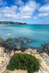 Fototapeta na wymiar bellissimo scorcio della costa di Villasimius in Sardegna (Italia)