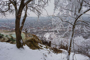 Fototapeta na wymiar Winter landscape of Pyatigorsk, Northern Caucasus, Russia