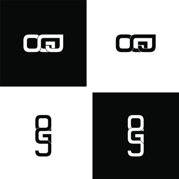 ogj letter original monogram logo design set