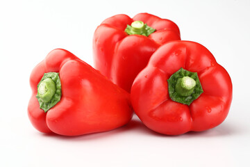 red colour pepper or bell pepper or Capsicum white background