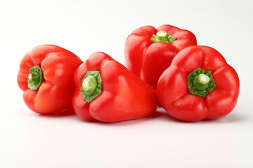 red colour pepper or bell pepper or Capsicum white background