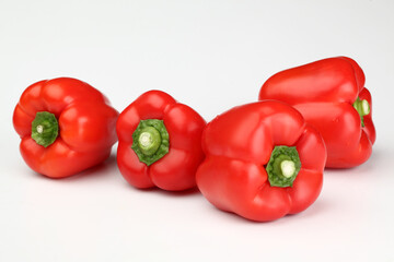 red colour pepper or bell pepper or Capsicum white background