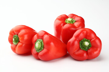red colour pepper or bell pepper or Capsicum white background