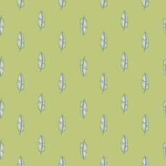 Banana leaf seamless pattern.Vintage tropical branch in engraving style.