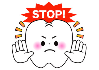 歯,歯医者,歯科,歯みがき,健康,検診,予防,ストップ,イメージ,モチーフ,挿絵,デンタル,擬人化,マスコット,デフォルメ,スマイル,ワンポイント,かわいい,顔,笑顔,キャラクター,アイコン,歯科医,デンタルケア,医療,ポップ,白い歯,クリニック,衛生,素材,イラスト