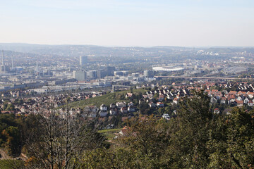 View to Stuttgart skyline from Grabkapelle hill