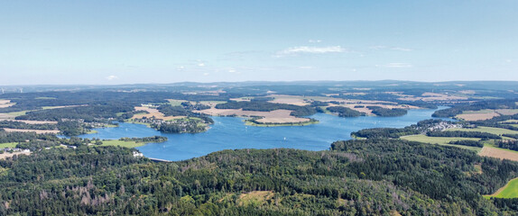 Panorama Talsperre Pöhl in Sachsen