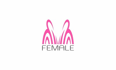 letter M female concept design logo