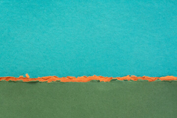 abstract landscape in blue and green pastel tones - a collection of handmade rag papers